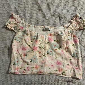 Abercrombie floral off the shoulder top